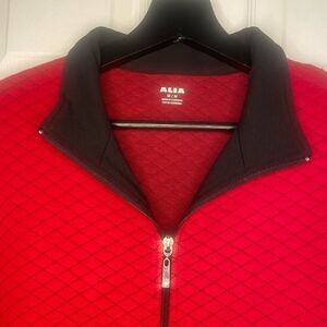 Alia Quilted Black Red Zippered Jacket